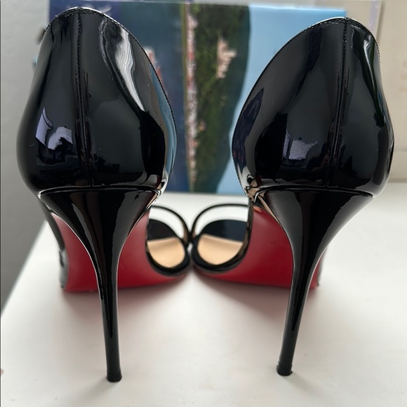 Christian Louboutin Black Patent Leather Stiletto Heels - Picture 3 of 6